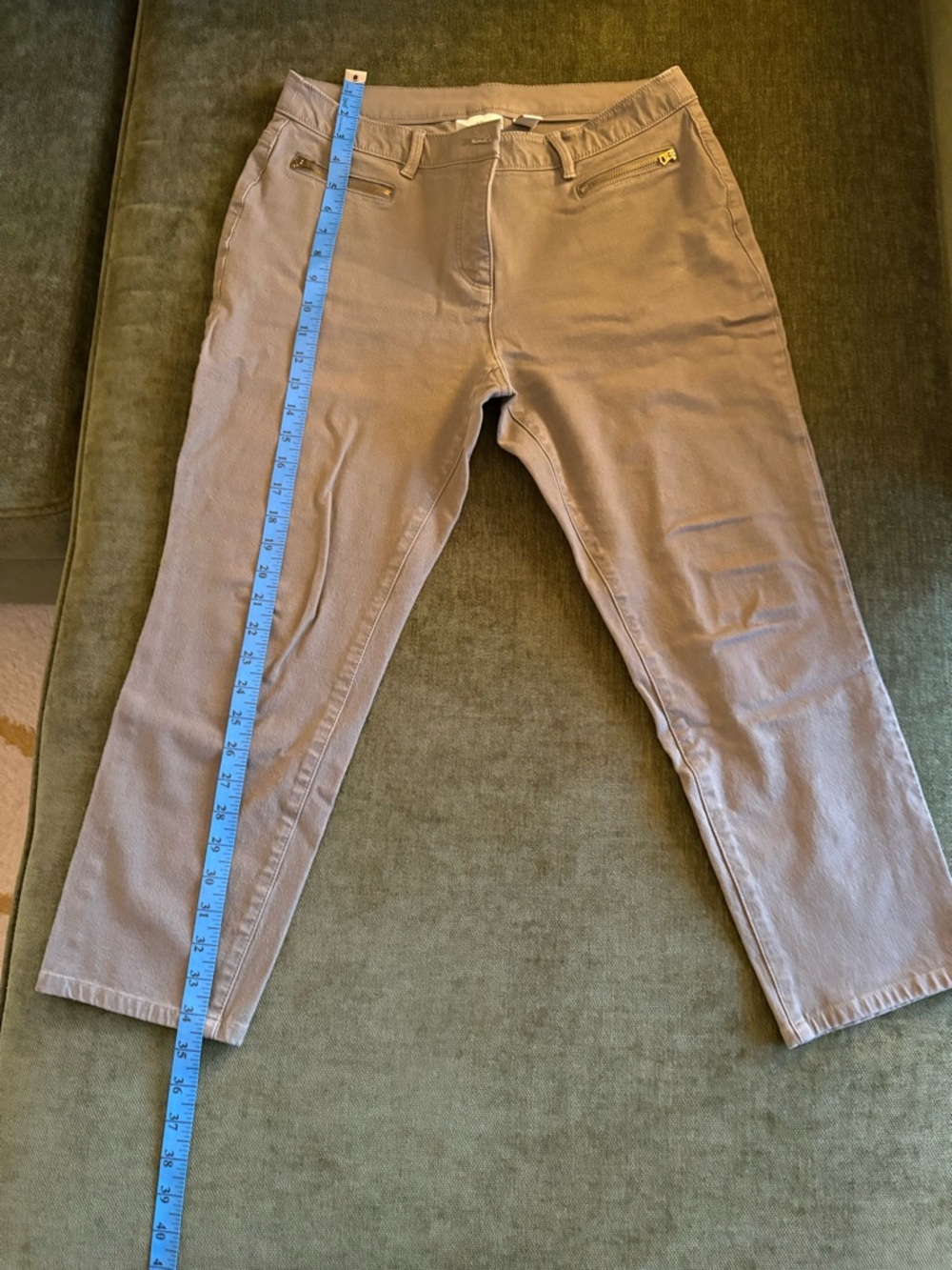 Chico's Slim Cropped Jeans in Taupe